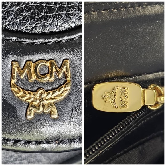 Authentic MCM Saddle Leather Flap Shoulder Bag Black - Picture 6 of 14